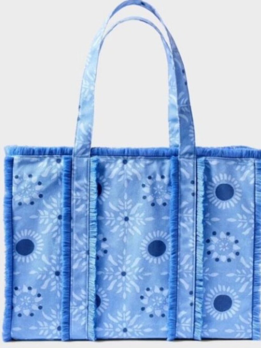 Roller Rabbit x Target Star Medallion Fringe Canvas Tote Bag Blue